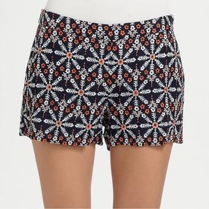 Joie Jacobella Floral Embroidered Navy Shorts Size 8